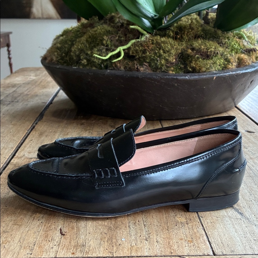 J. Crew Black Leather Penny Loafers for Women - Picture 2 of 4